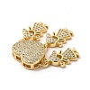 Rack Plating Brass Micro Pave Cubic Zirconia Pendants KK-E072-07G-3