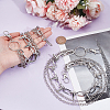2Pcs Aluminum & Iron Spike Rivet Tassel Chains Belt AJEW-UN0002-11P-2