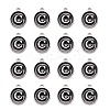 Platinum Plated Alloy Charms X-ENAM-S118-02C-P-2