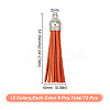 72Pcs 12 Colors Flocking Faux Suede Tassel Pendants Decorations FIND-GO0001-83-2