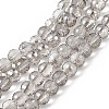Transparent Electroplate Glass Beads Strands EGLA-F151-PL02-1
