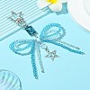 Alloy Glass Chip Pendant Decoration HJEW-FZ00040-6
