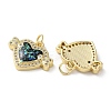 Brass Micro Pave Clear Cubic Zirconia Pendants KK-C045-36G-2