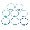 8Pcs Glass Seed Beaded & Synthetic Turquoise Turtle Beaded Stretch Bracelets Set for Women BJEW-MZ00319-2