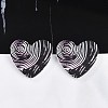 Heart Acrylic Printed Stud Earrings for Women EJEW-G418-01D-1
