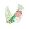 Glass with Opaque Acrylic Baeded Pendants PALLOY-MZ01190-5