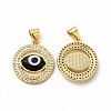Rack Plating Real 18K Gold Plated Brass Micro Pave Clear Cubic Zirconia Pendants ZIRC-L102-07G-01-2