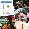 Cinco de Mayo Opaque Printed Acrylic Pendant Locking Stitch Markers HJEW-AB00177-6