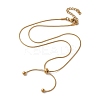304 Stainless Steel Round Snake Chain Lariat Necklaces NJEW-Z048-01G-2