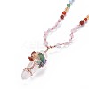 Natural Rose Quartz Bead Pendant Necklaces NJEW-K116-A04-2