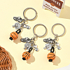 20Pcs Alloy & Wood Keychain KEYC-SC0001-59B-5