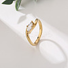 304 Stainless Steel & Cubic Zirconia Finger Rings for Women WG54E70-01-4