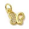 Real 18K Gold Plated Brass Pave Cubic Zirconia Pendants KK-M283-10A-01-1