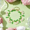 Flower Glass & Acrylic Charm Bracelets BJEW-JB10443-04-2