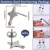60Pcs Star Shape 201 Stainless Steel Stud Earrings Findings STAS-SC0007-96-2