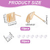 10Pcs Rhombus Brass Stud Earring Findings KK-AR0004-04-2