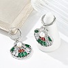 304 Stainless Steel Micro Pave Cubic Zirconia Hoop Earrings EJEW-A119-07P-2