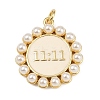 Flat Round with 11:11 Brass Enamel Pendants KK-S526-12G-A-1