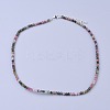 Natural Multicolor Tourmaline Beaded Necklaces NJEW-K114-B-A15-1
