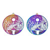 Ion Plating(IP) 201 Stainless Steel Filigree Pendants X-STAS-S118-025-1