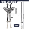 Alloy Moth Skull Black PU Leather Cord Bolo Tie Lariat Necklaces for Women Men NJEW-WH0031-08AS-2