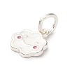925 Sterling Silver White Enamel Charms STER-C014-02A-S-2