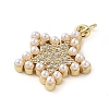Brass Micro Pave Clear Cubic Zirconia Pendants KK-Q813-08C-G-2