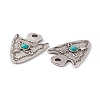 Synthetic Turquoise Half Round Pendants PALLOY-D013-03AS-3
