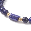 5Pcs 5 Style Natural Lapis Lazuli(Dyed) & Synthetic Hematite & Seed Beaded Stretch Bracelets Set BJEW-JB08831-7
