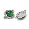 Brass Micro Pave Clear Cubic Zirconia Connector Charms KK-R210-30P-01-2