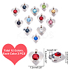 24Pcs 12 Colors 304 Stainless Steel Charms STAS-UN0029-95-3
