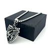 Vintage 304 Stainless Steel Skull Shield with Dragon Pendant Necklaces for Men IV2024-2