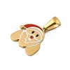 Christmas Theme 304 Stainless Steel Pendants STAS-R007-01M-G-2