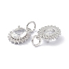 Brass Cubic Zirconia Charms ZIRC-C022-14P-2