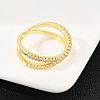 Brass Micro Pave Cubic Zirconia Finger Rings RJEW-D340-01G-02-4