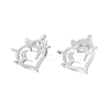 Non-Tarnish Heart 304 Stainless Steel Stud Earrings for Women EJEW-Z017-05P-1