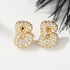 Brass Micro Pave Cubic Zirconia Stud Earrings EJEW-Z091-04G-B-5