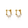 Alloy Plastic Imitation Pearl Round Hoop Earrings FS-WG1FEF0-01-5