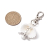 Angel Alloy & Natural Shell Pendant Decorations HJEW-JM02016-01-3