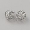 Stainless Steel Spiral Bead Cage Pendants STAS-WH0016-57P-2
