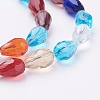 1 Strand Faceted Teardrop Glass Beads Strands X-EGLA-E010-8x12mm-03-3