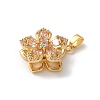 Brass Micro Pave Clear Cubic Zirconia Pendants ZIRC-D276-01G-B01-2