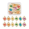 12Pcs 6 Colors Epoxy Resin Pendants RESI-CD0001-05-1