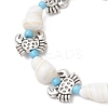 Ocean Theme Natural Shell & Alloy Beaded Stretch Bracelets for Men Women BJEW-JB12387-01-3