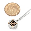 304 Stainless Steel Clear Cubic Zirconia Compass Pendant Cable Chain Necklaces for Women NJEW-F331-03GP-5