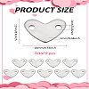 9Pcs Heart Stainless Steel Links/Connectors STAS-LP0002-32-2