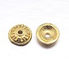 Real 18K Gold Plated Apetalous 925 Sterling Silver Bead Caps STER-M100-18-1