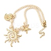 304 Stainless Steel Sun Starfish Conch Shape Pendant Polyester Twisted Rope Necklaces NJEW-D340-05G-1