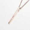 304 Stainless Steel Cubic Zirconia Pendant Necklaces NJEW-P167-24RG-1