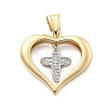 Rack Plating Brass with Cubic Zirconia Pendants KK-Q017-10A-G-1
